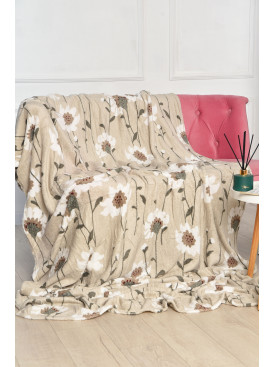 Плед серого цвета с принтом размер 150*200 194121C