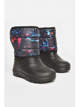 Дутики дитячі на хутрі чорного кольору дс-8 194175C Дутики дитячі на хутрі чорного кольору дс-8 194175C