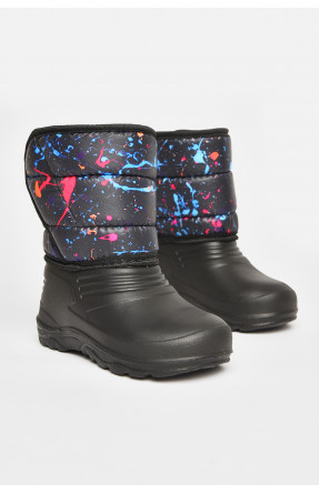 Дутики детские на меху черного цвета дс-8 194175C Дутики детские на меху черного цвета дс-8 194175C