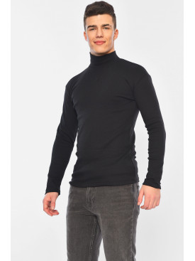 Гольф чоловічий на флісі чорного кольору 007 194453C