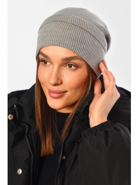 Шапка женская демисезонная серого цвета А106 (366629) 194588C
