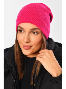 Шапка женская демисезонная малинового цвета А110 (366637) 194592C