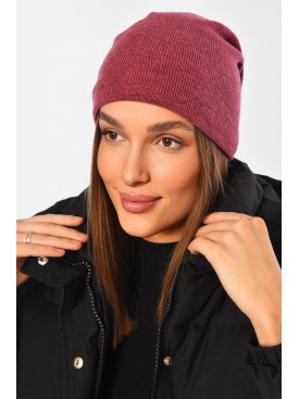 Шапка женская демисезонная бордового цвета А110 (366637) 194595C