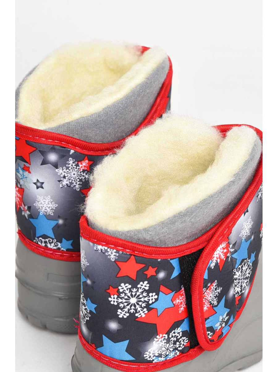 Дутики детские на меху серого цвета 085 194757C