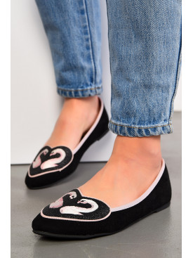 Балетки женские черного цвета с вышивкой 1180-1 194854C Балетки женские черного цвета с вышивкой 1180-1 194854C