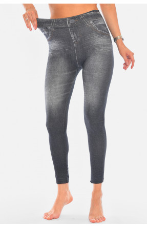 Джегінси жіночі на флісі чорного кольору Slim`n Lift Caresse Jeans 194946C