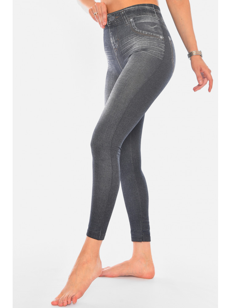 Джеггинсы женские на флисе черного цвета Slim`n Lift Caresse Jeans 194946C