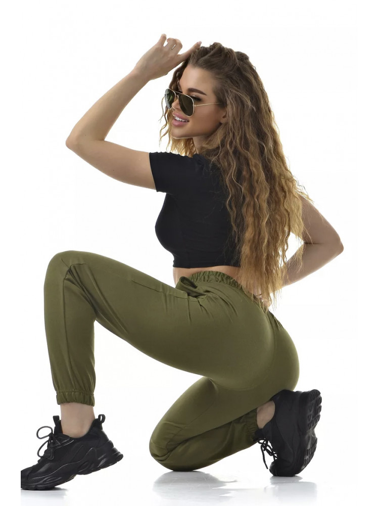 Спортивные штаны женские цвета хаки 0366 195184C