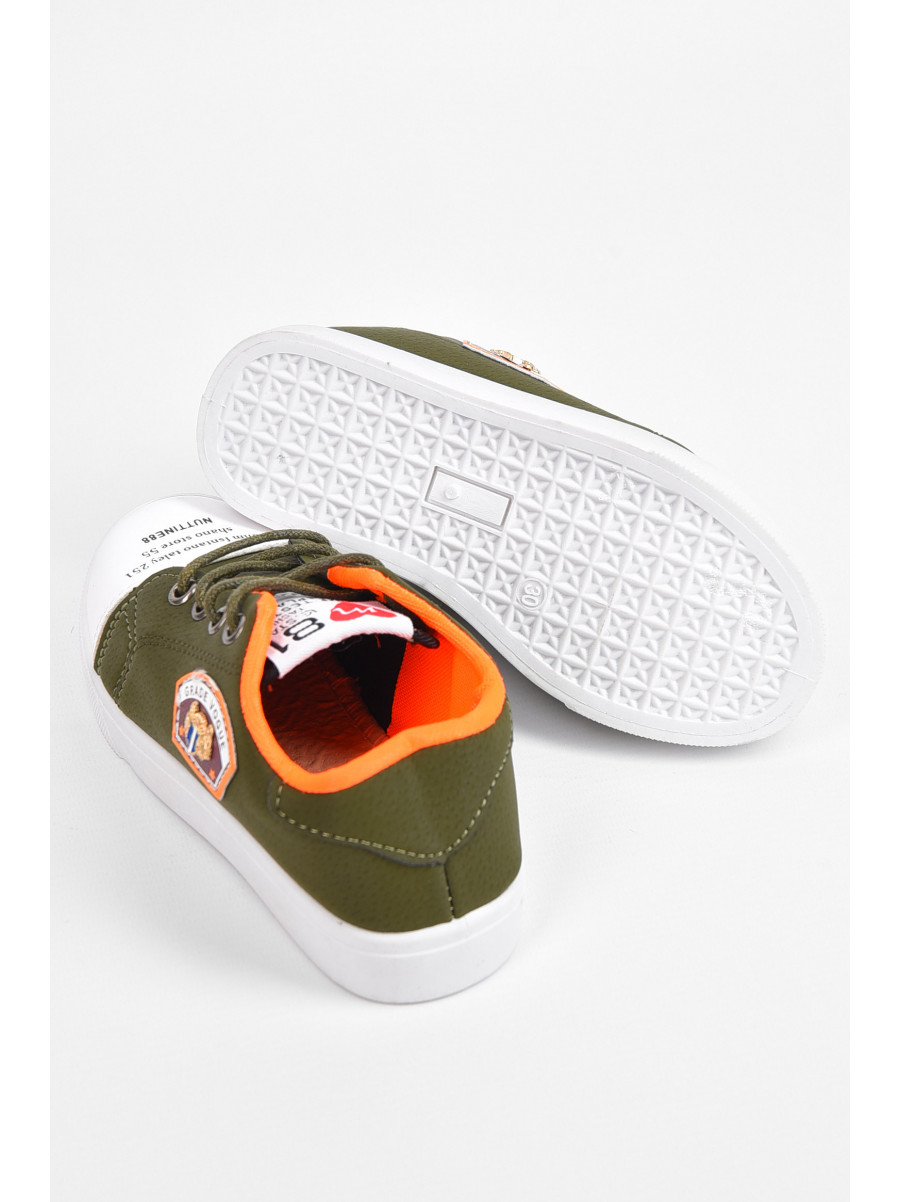 Кеды детские цвета хаки на шнуровке 19-62845 195313C