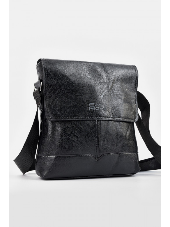 Сумка мужская через плечо из экокожи  черного цвета 2707-2 195750C