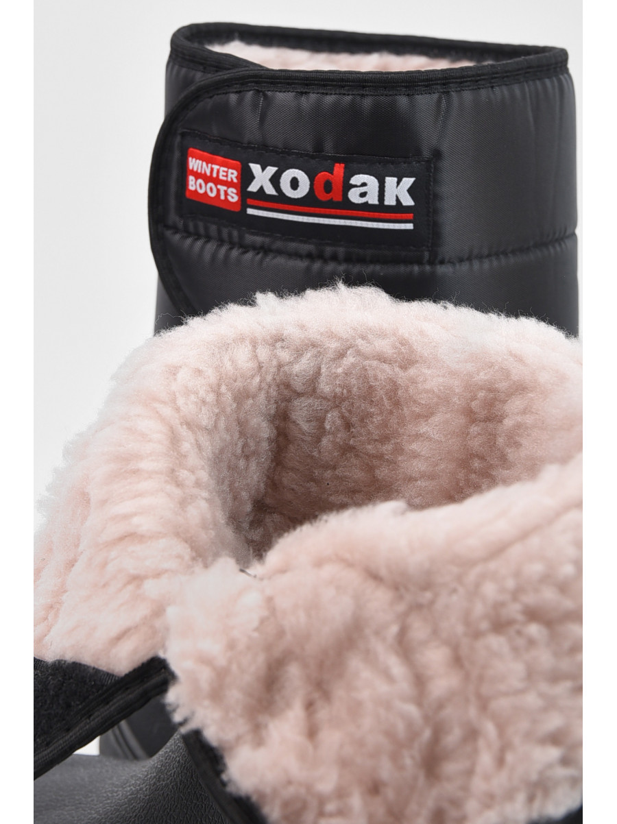Дутики подростковые на искусственном меху черного цвета Xodok 195792C