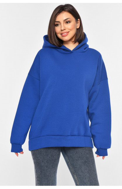 Худи женское на флисе синего цвета 4116 195872C
