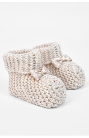 Пинетки детские для девочки вязаные бежевого цвета ТВ-78 196039C Пинетки детские для девочки вязаные бежевого цвета ТВ-78 196039C