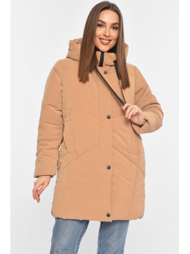 Куртка женская демисезонная темно-бежевого цвета 329 196418C