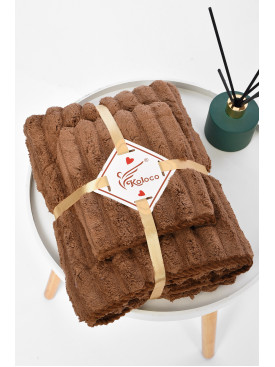 Набір однотонних рушників з мікрофібри банне+для обличчя темно-коричневого кольору 98-754 196581C Набір однотонних рушників з мікрофібри банне+для обличчя темно-коричневого кольору 98-754 196581C