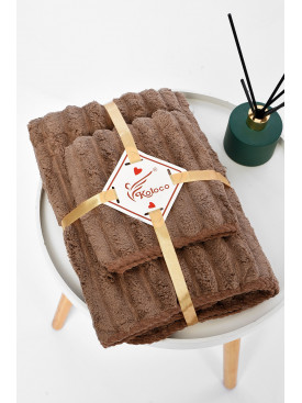 Набор однотонных полотенец из микрофибры банное+для лица коричневого цвета 98-754 196587C Набор однотонных полотенец из микрофибры банное+для лица коричневого цвета 98-754 196587C