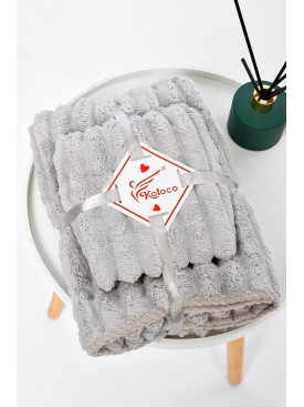 Набір однотонних рушників з мікрофібри банне+для обличчя світло-сірого кольору 98-754 196589C