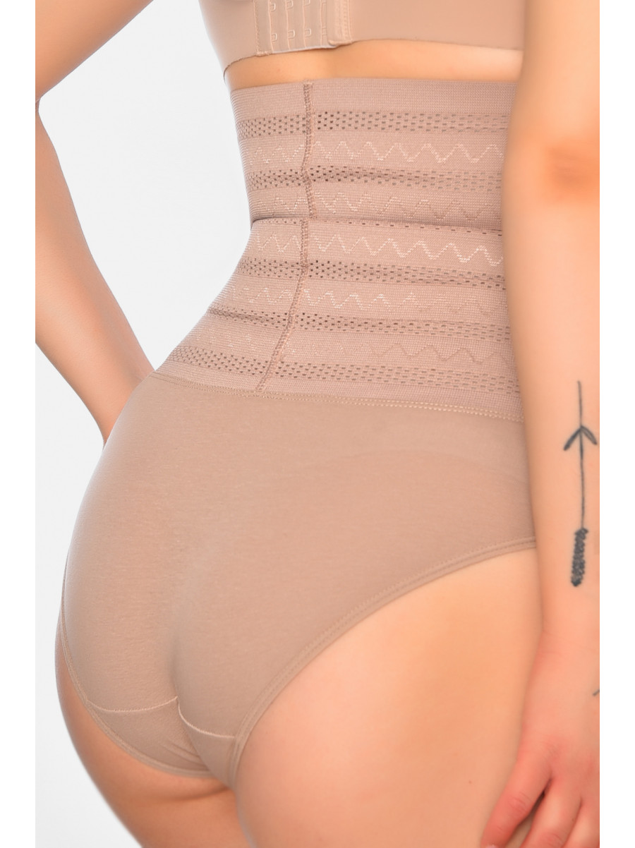 Труси з утяжкою жіночі напівбатальні пудрового кольору 6649 197060C