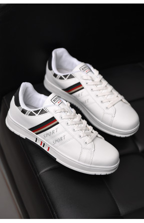 Кроссовки мужские белого цвета на шнуровке 8938а-4 197143C Кроссовки мужские белого цвета на шнуровке 8938а-4 197143C