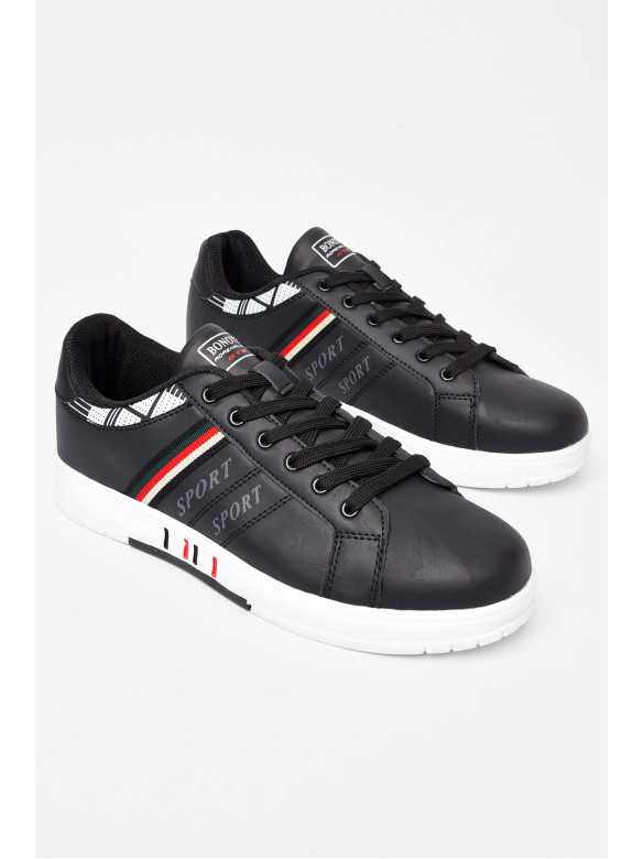 Кроссовки мужские черного цвета на шнуровке 8938а-4 197145C