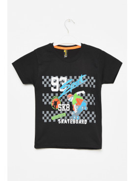 Футболка дитяча для хлопчика чорного кольору 197363C Футболка дитяча для хлопчика чорного кольору 197363C