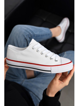 Кеди жіночі текстильні білого кольору на шнурівці 888-1 197432C Кеди жіночі текстильні білого кольору на шнурівці 888-1 197432C