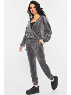 Костюм жіночий велюровий сірого кольору 803 197469C Костюм жіночий велюровий сірого кольору 803 197469C