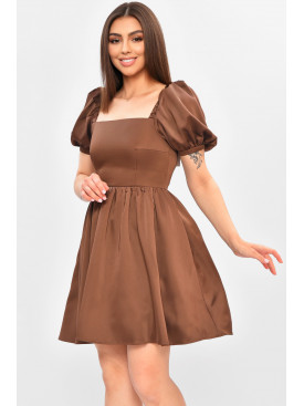 Платье женское атласное шоколадного цвета 3825 197491C