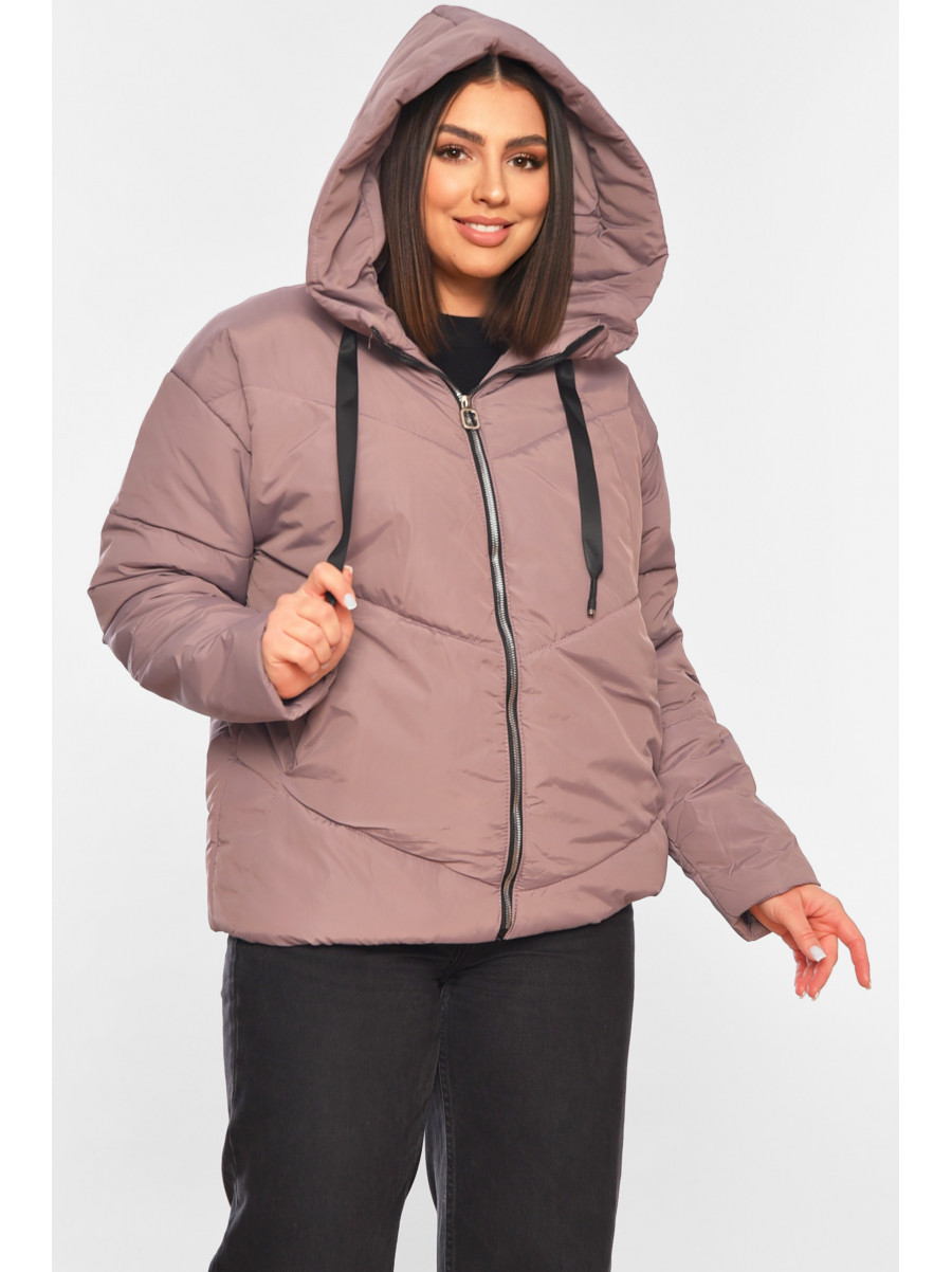 Куртка жіноча демісезонна темно-бузкового кольору 207-1 197801C