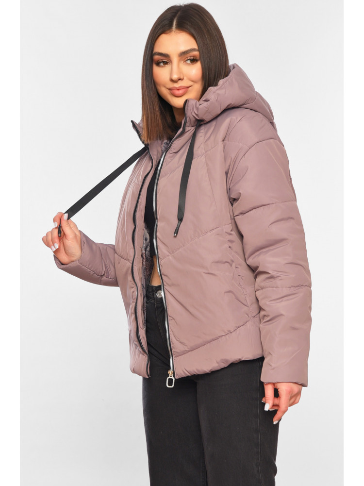 Куртка жіноча демісезонна темно-бузкового кольору 207-1 197801C