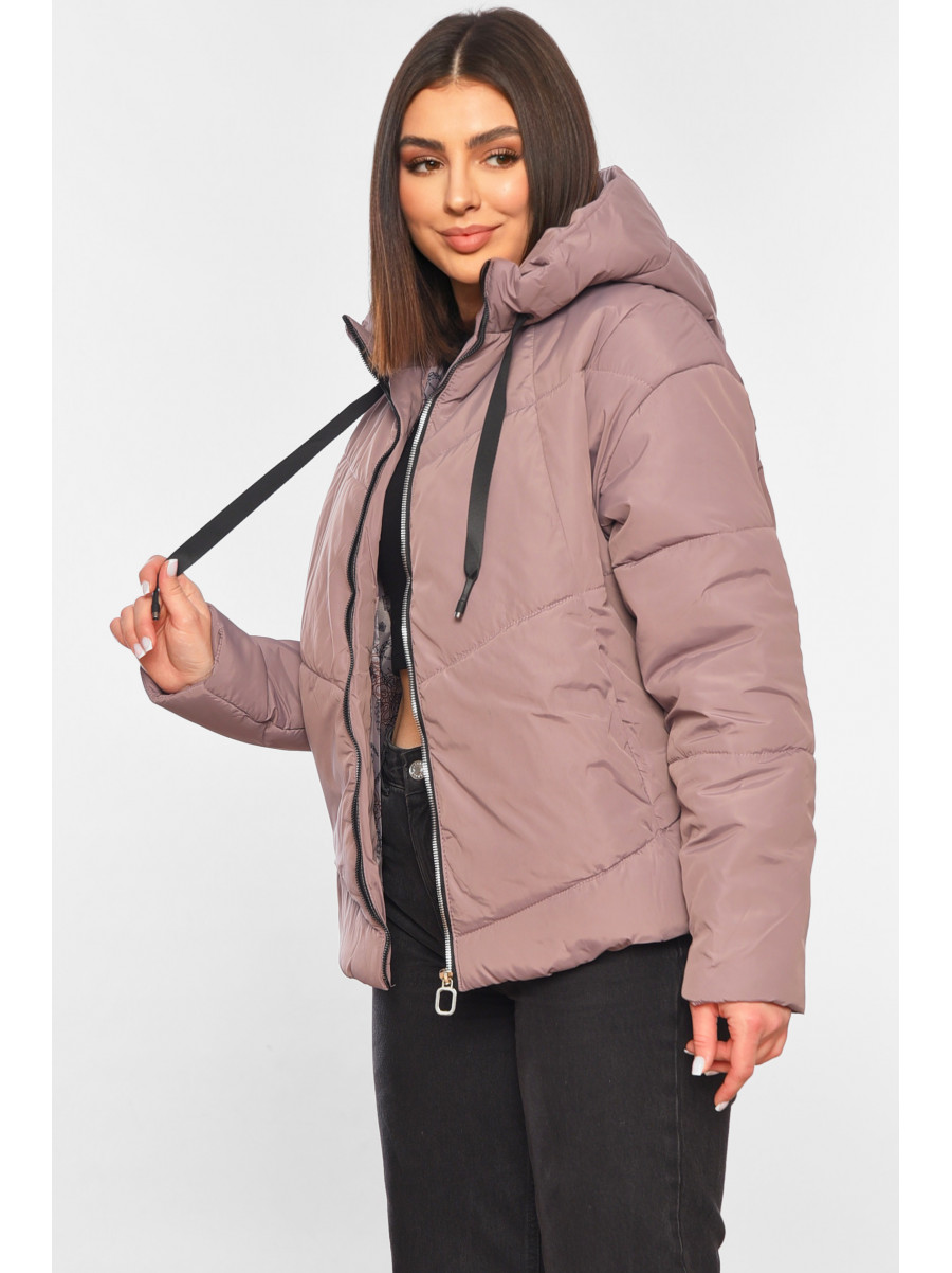Куртка жіноча демісезонна темно-бузкового кольору 207-1 197801C