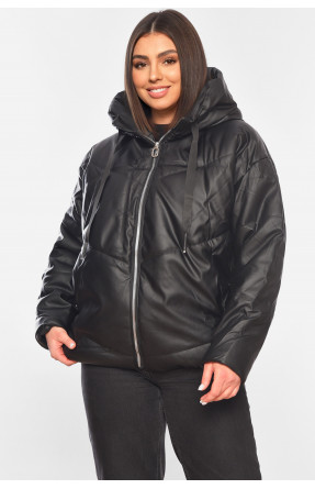 Куртка жіноча демісезонна еко шкіра чорного кольору 207-1 197811C