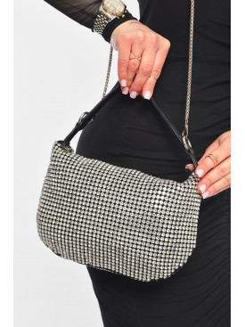 Сумка женская со стразами белого цвета 198173C