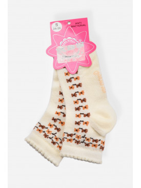 Носки детские демисезонные молочного цвета с рисунком 198421C Носки детские демисезонные молочного цвета с рисунком 198421C