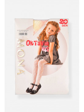 Колготи дитячі для дівчинки молочного кольору асорті 198607C Колготи дитячі для дівчинки молочного кольору асорті 198607C