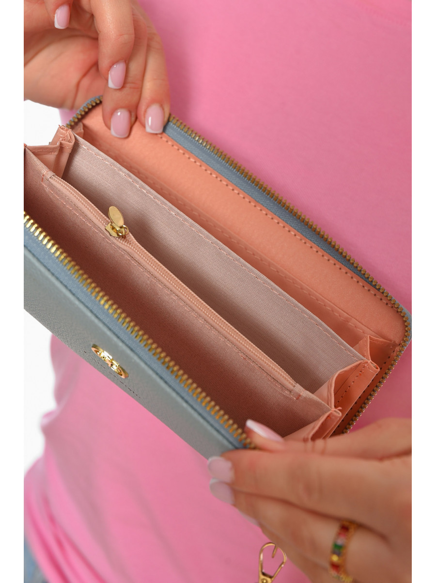 Кошелек женский из экокожи голубого цвета Т8973-6 199046C