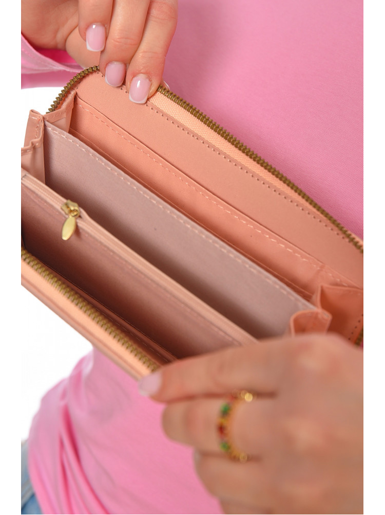 Кошелек женский из экокожи розового цвета Т8973-6 199049C