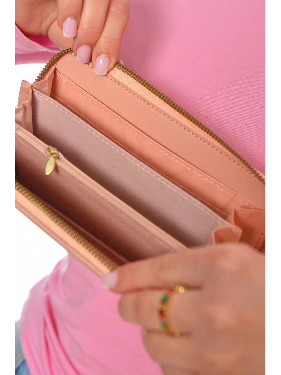 Кошелек женский из экокожи розового цвета Т8973-6 199049C