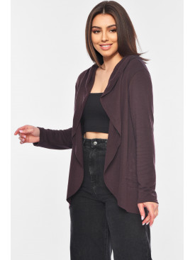 Кардиган женский однотонный коричневого цвета 029 199335C Кардиган женский однотонный коричневого цвета 029 199335C