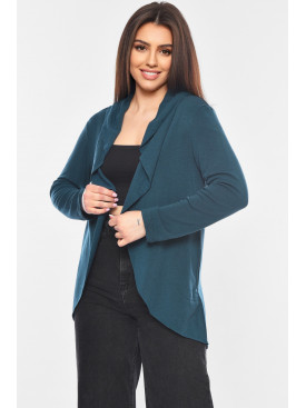 Кардиган женский однотонный изумрудного цвета 029 199336C