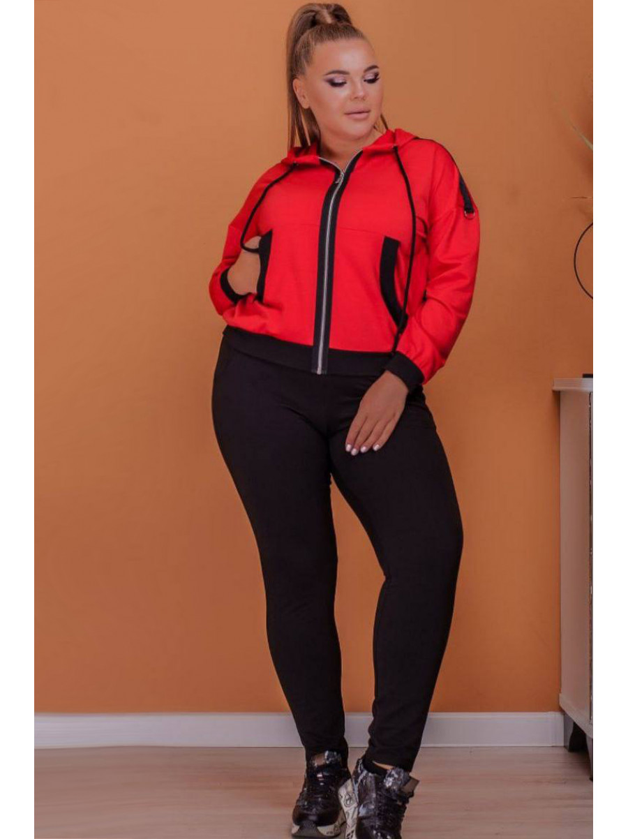 Спортивный костюм женский красного цвета 8393 199867C