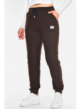Штани жіночі однотонні коричневого кольору K1203-1 200030C Штани жіночі однотонні коричневого кольору K1203-1 200030C