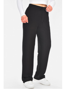 Штани жіночі однотонні чорного кольору 9842-1 200041C Штани жіночі однотонні чорного кольору 9842-1 200041C