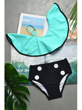 Купальник дитячий бірюзового кольору XM2111 200386C Купальник дитячий бірюзового кольору XM2111 200386C