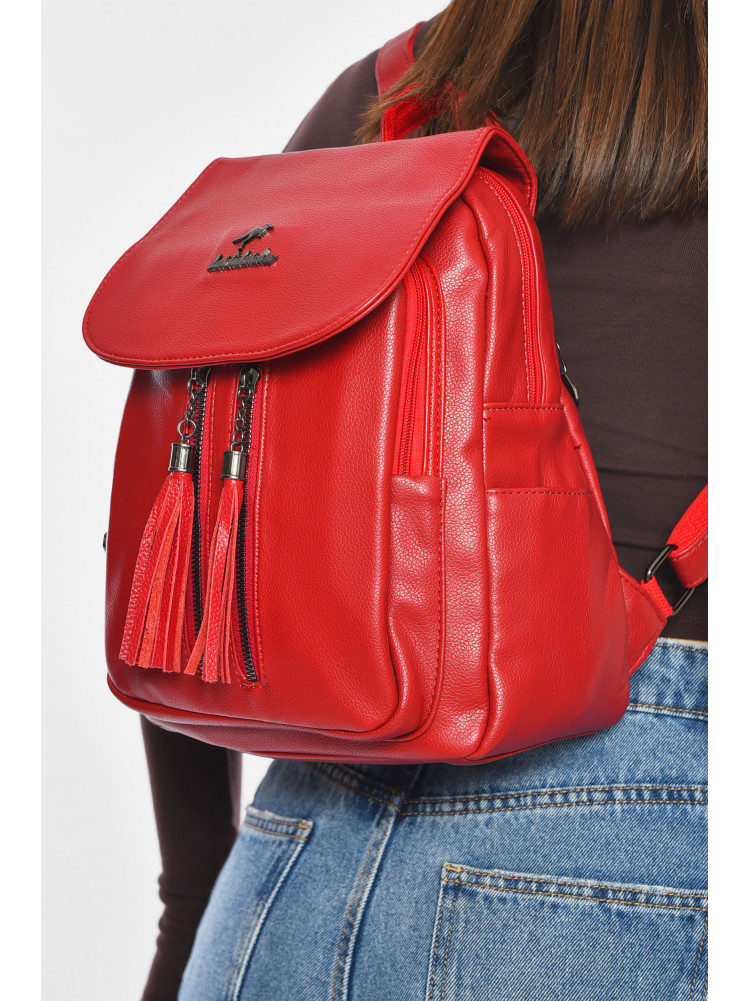 Рюкзак женский из экокожи красного цвета 9680 200526C
