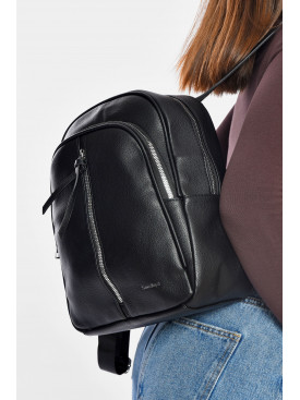 Рюкзак женский из экокожи черного цвета 7300 200547C Рюкзак женский из экокожи черного цвета 7300 200547C