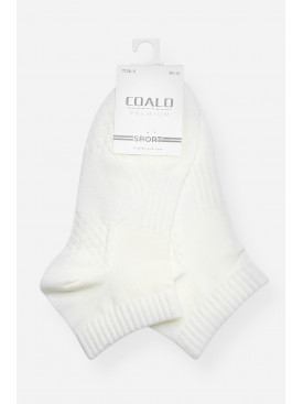 Шкарпетки жіночі демісезонні спортивні білого кольору 7126-5 200798C