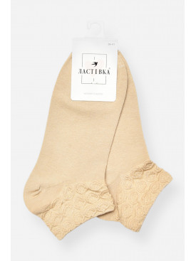 Носки женские демисезонные спортивные бежевого цвета C3337 200822C