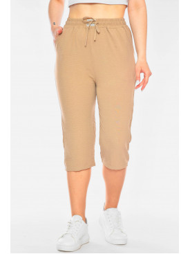 Бриджи женские полубатальные бежевого цвета 781 201081C Бриджи женские полубатальные бежевого цвета 781 201081C