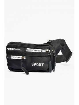 Бананка мужская текстильная черного цвета 559-1 201209C